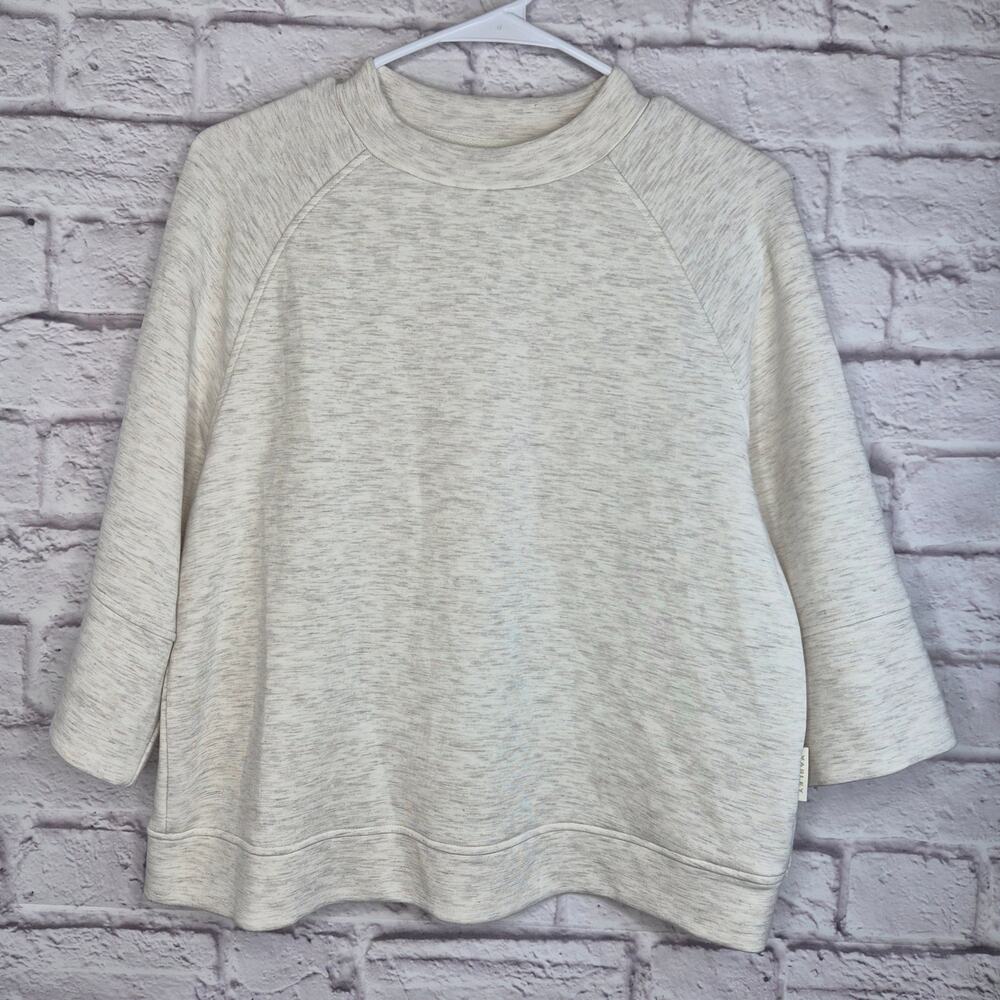 Varley DoubleSoft Tabor Raglan Tee Sweatshirt Womens XS Ivory Marl Wide Sleeve